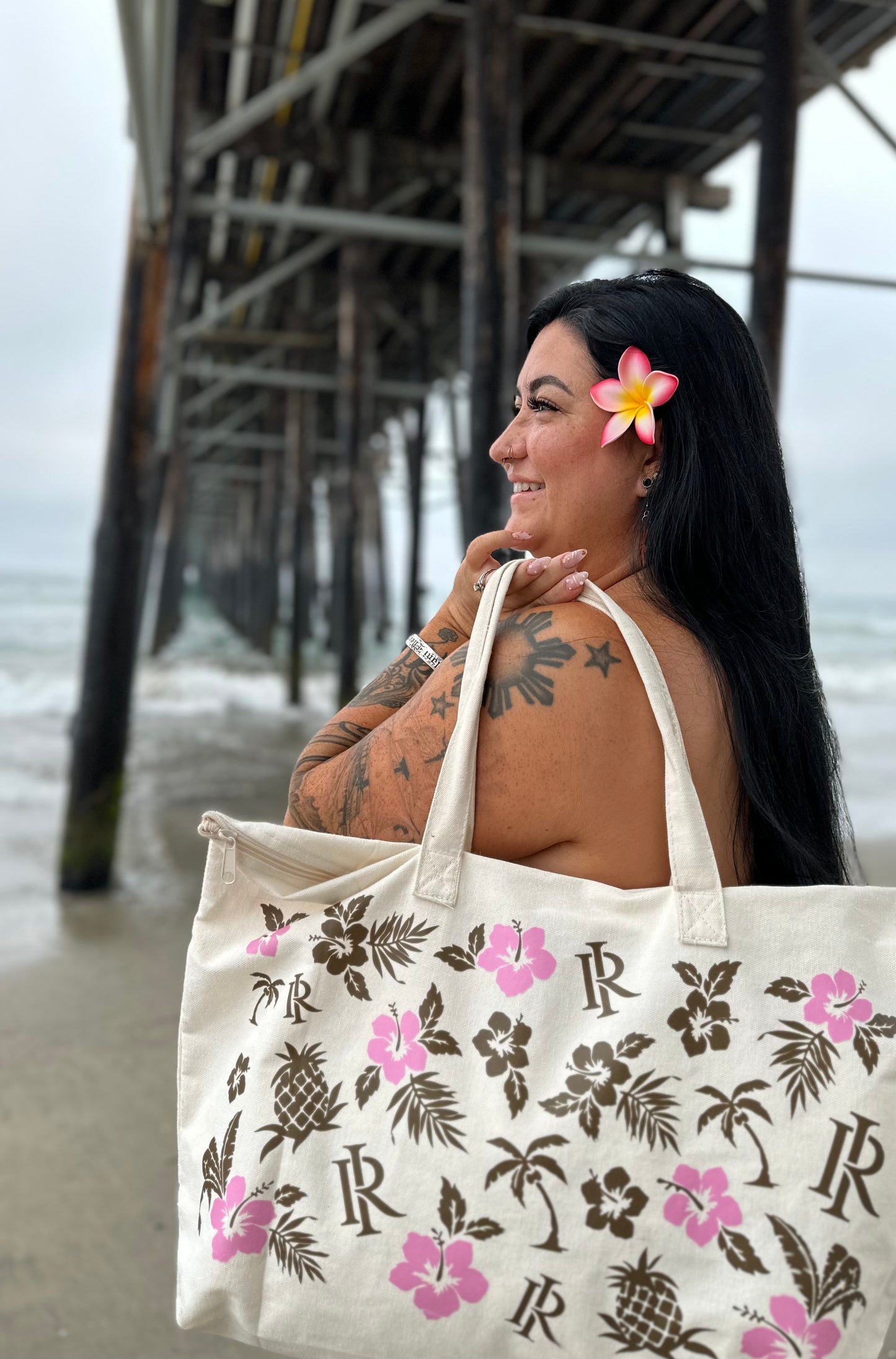 IR Hibiscus Tote Bag
